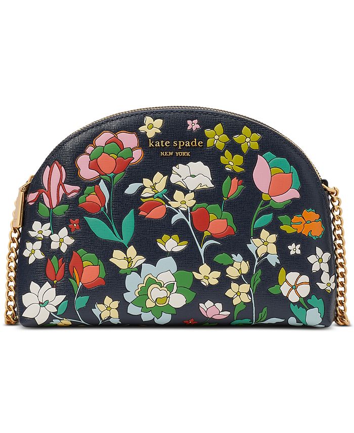 kate spade new york Morgan Flower Bed Embossed Saffiano Leather Double Zip  Dome Crossbody - Macy's