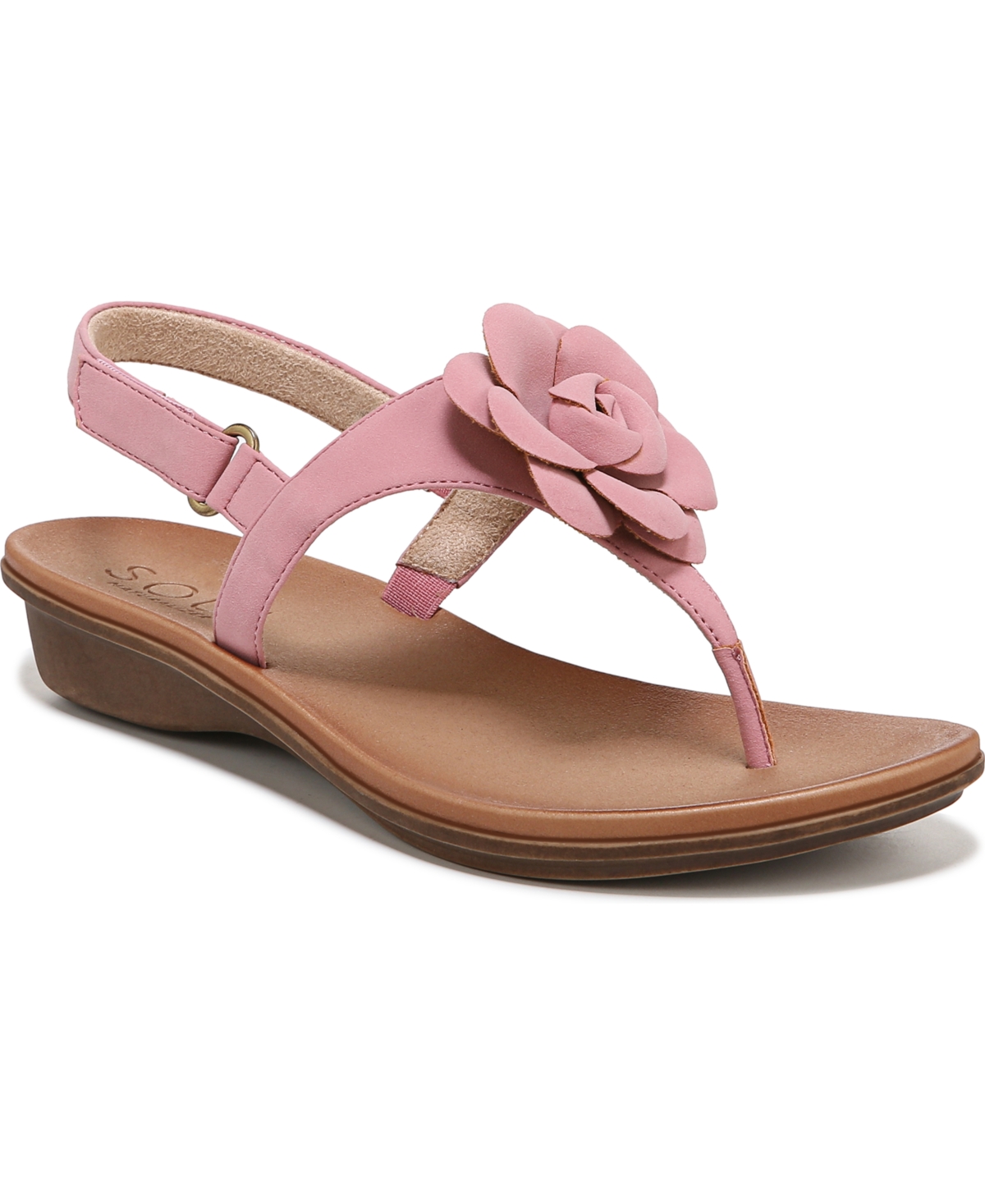 Soul Naturalizer Sing2-thong Flat Sandals Women's Shoes In Pink Faux Nubuck