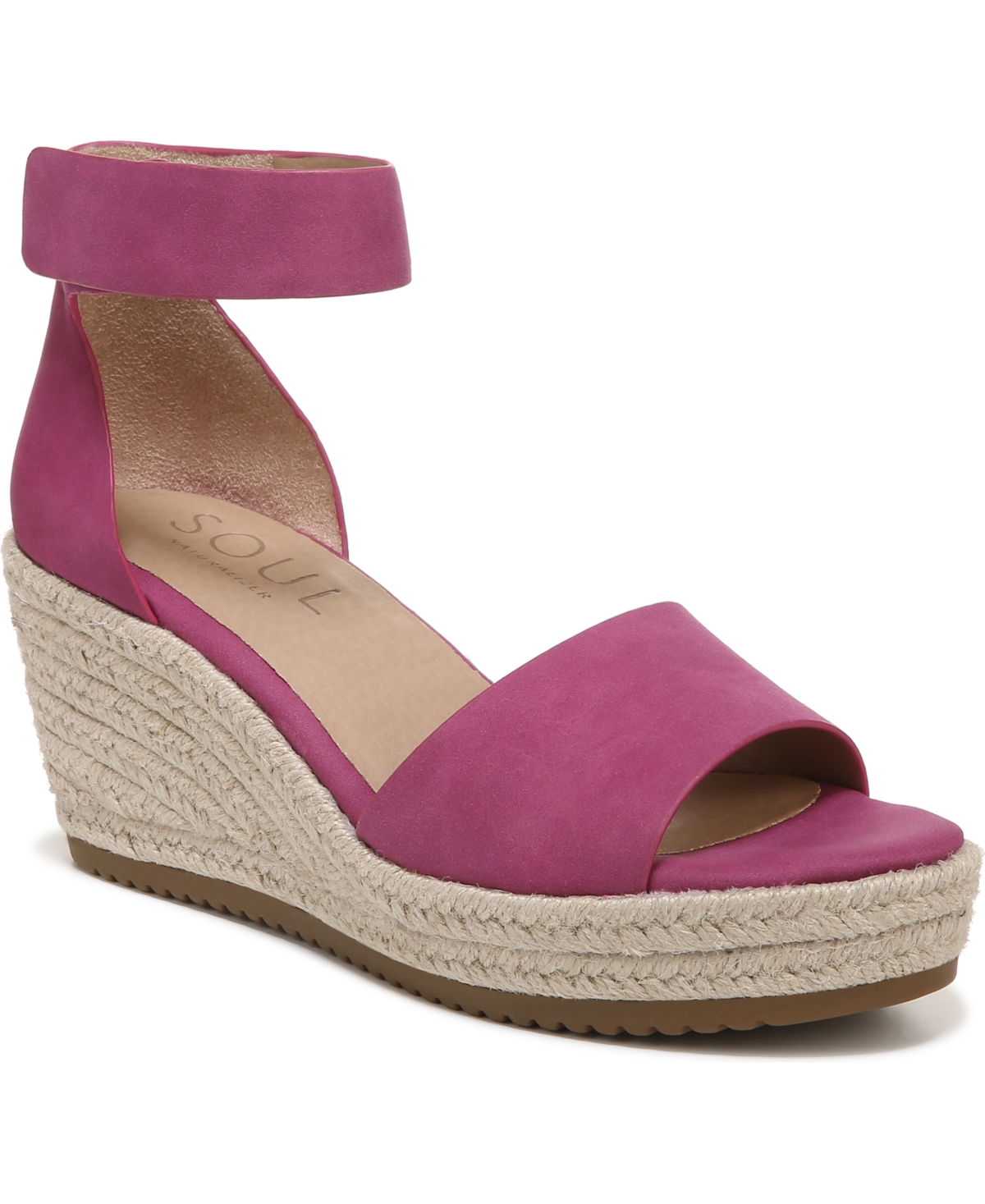 Soul Naturalizer Oakley Ankle Strap Wedge Sandals Women's Shoes In Orchid Smooth Faux Leather
