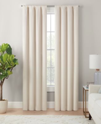 Eclipse Magnitech Cannes Textured Solid 100 Blackout Rod Pocket Panel Collection In Natural,linen