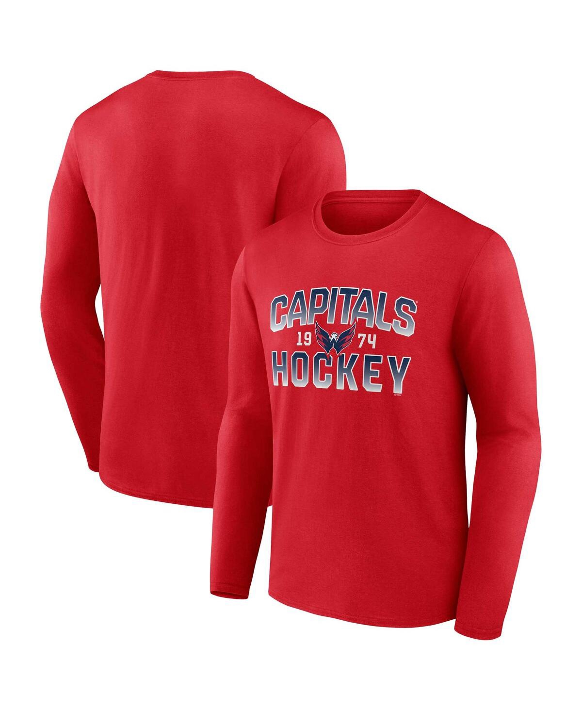 Shop Fanatics Men's  Red Washington Capitals Skate Or Die Long Sleeve T-shirt