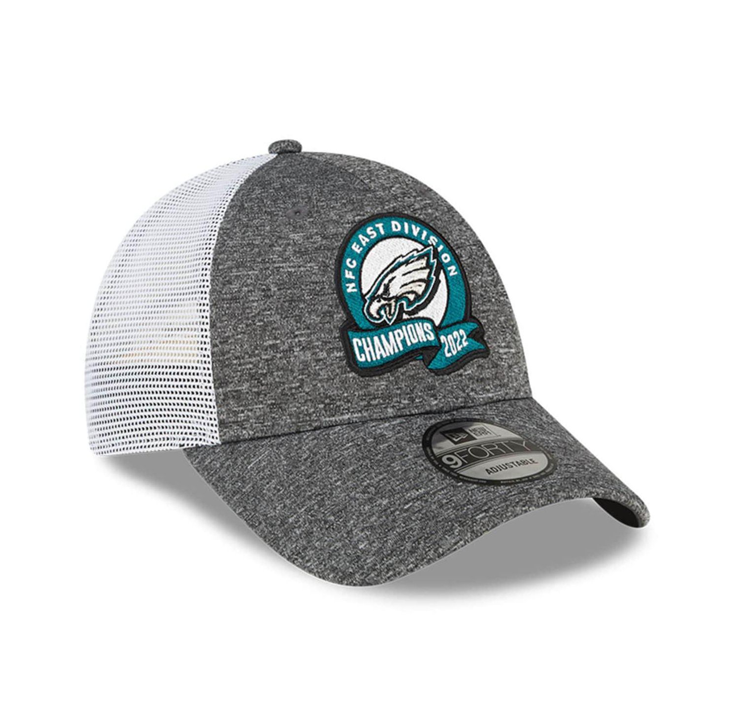 Men's Heather Gray Philadelphia Eagles 2022 NFC East Division Champions Locker Room 9FORTY Adjustable Hat