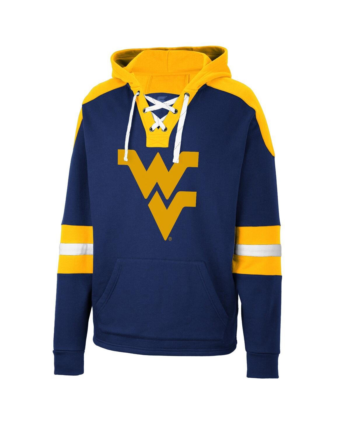 Shop Colosseum Men's  Navy West Virginia Mountaineers Lace-up 4.0 Pullover Hoodie