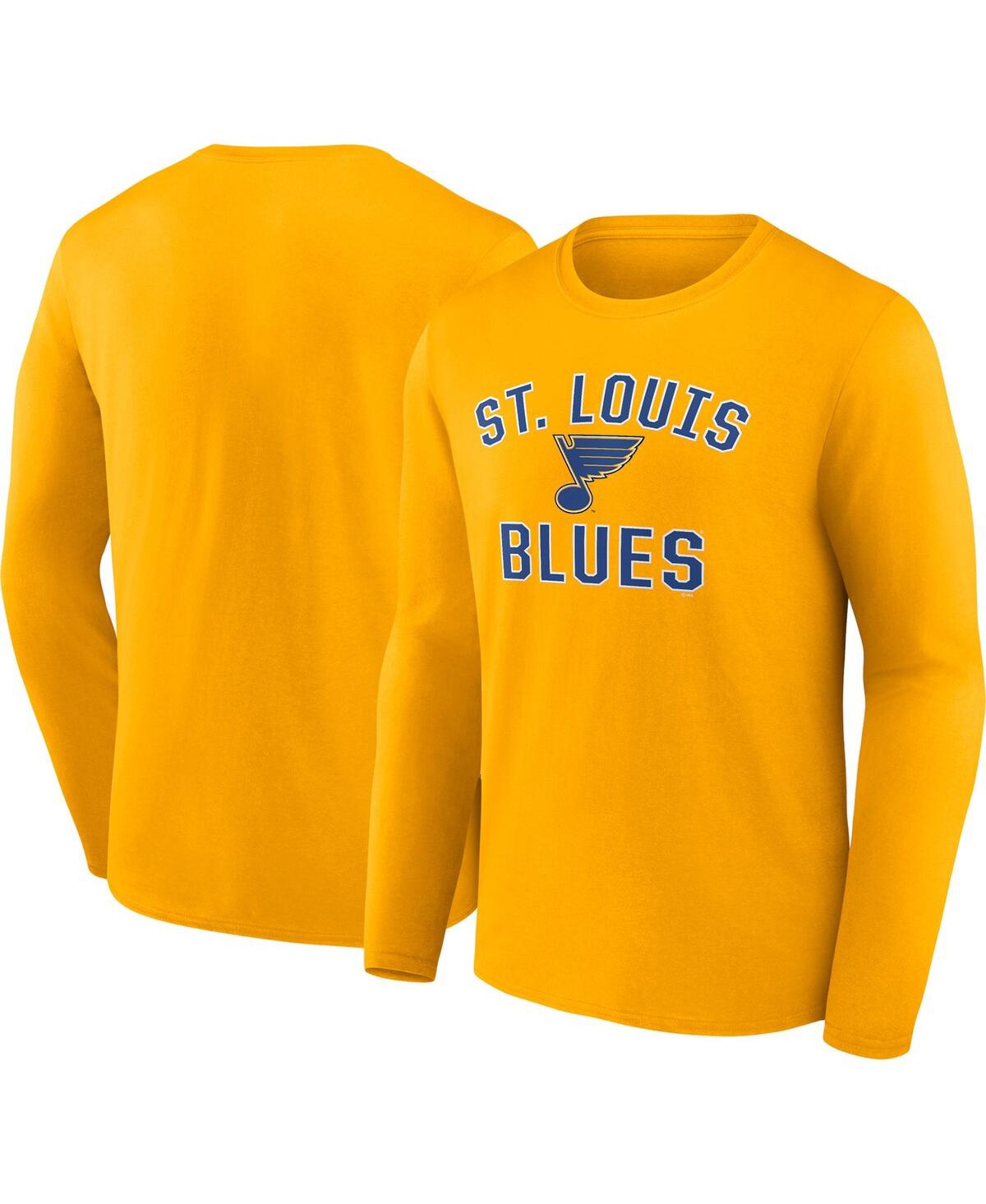 Shop Fanatics Men's  Gold St. Louis Blues Team Victory Arch Long Sleeve T-shirt