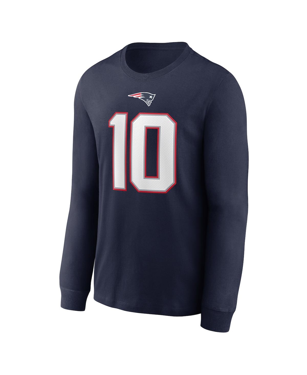 Nike Men's Mac Jones Navy New England Patriots Player Name Number Long Sleeve T-shirt In Navy