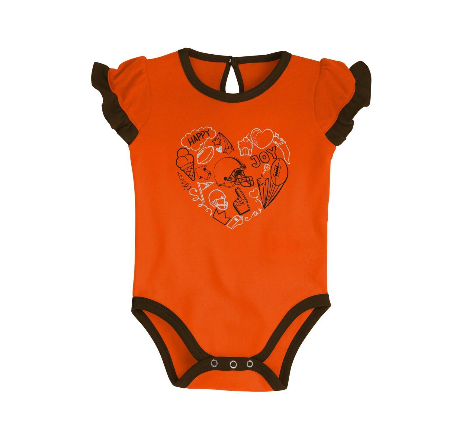 Newborn and Infant Boys and Girls Brown, Orange Cleveland Browns Too Much Love Two-Piece Bodysuit Set