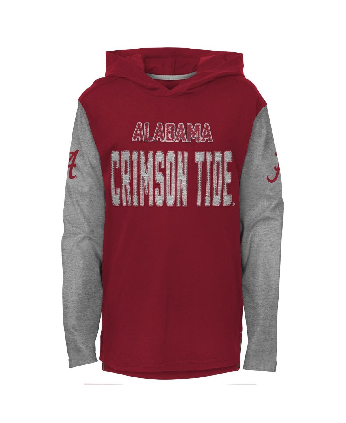 Shop Outerstuff Big Boys Crimson Alabama Crimson Tide Heritage Hoodie Long Sleeve T-shirt