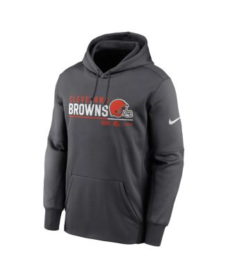 Men's Anthracite Cleveland Browns Prime Logo Name Split Pullover Hoodie