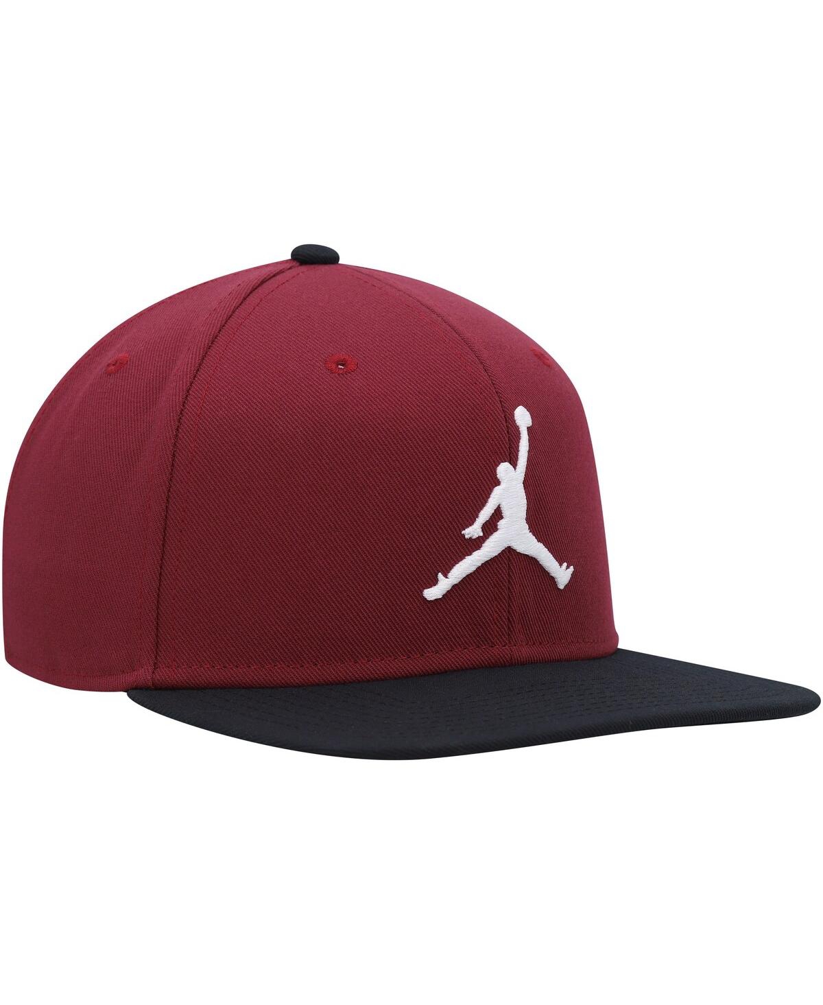 Shop Jordan Men's  Red, Black Pro Jumpman Snapback Hat In Red,black