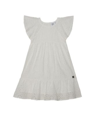 Deux Par Deux Eyelet Dress - White Deux Par Deux Eyelet Dress - White