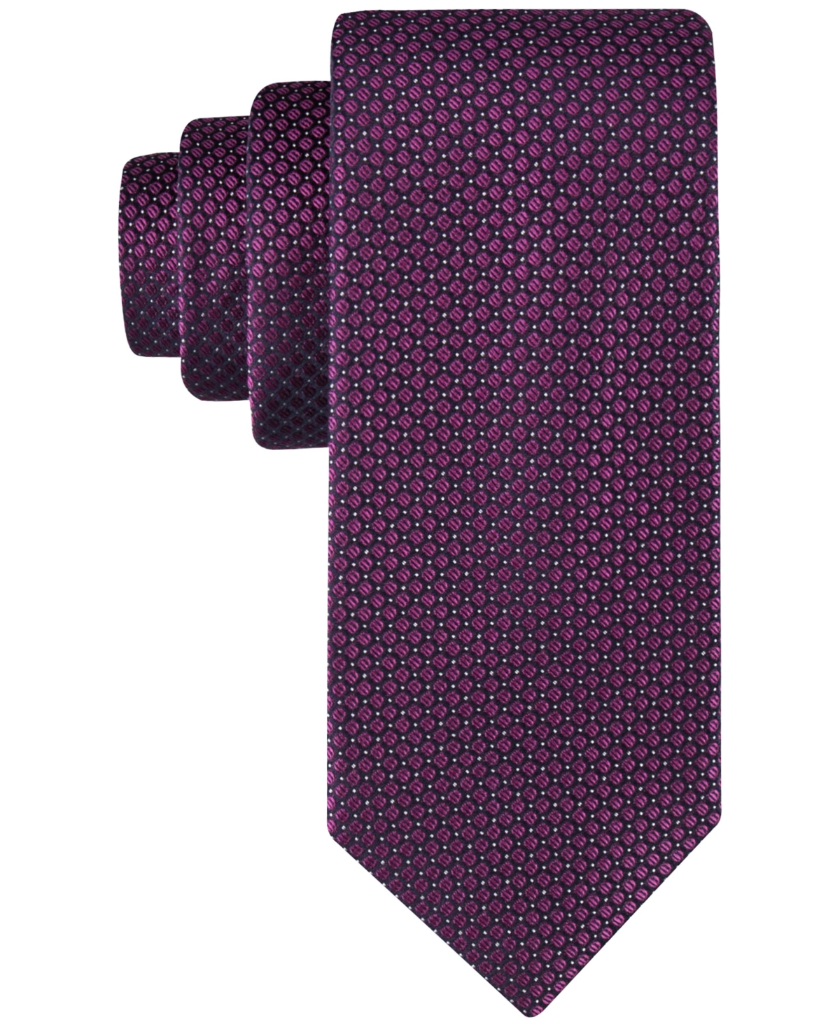Men's Steel Micro-Dot Solid Tie - Berry