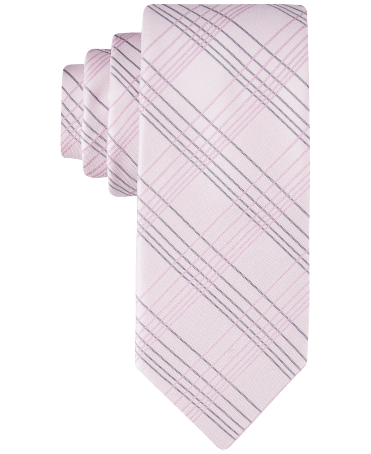 Calvin Klein Men's Tonal Linear Grid Tie In Pink
