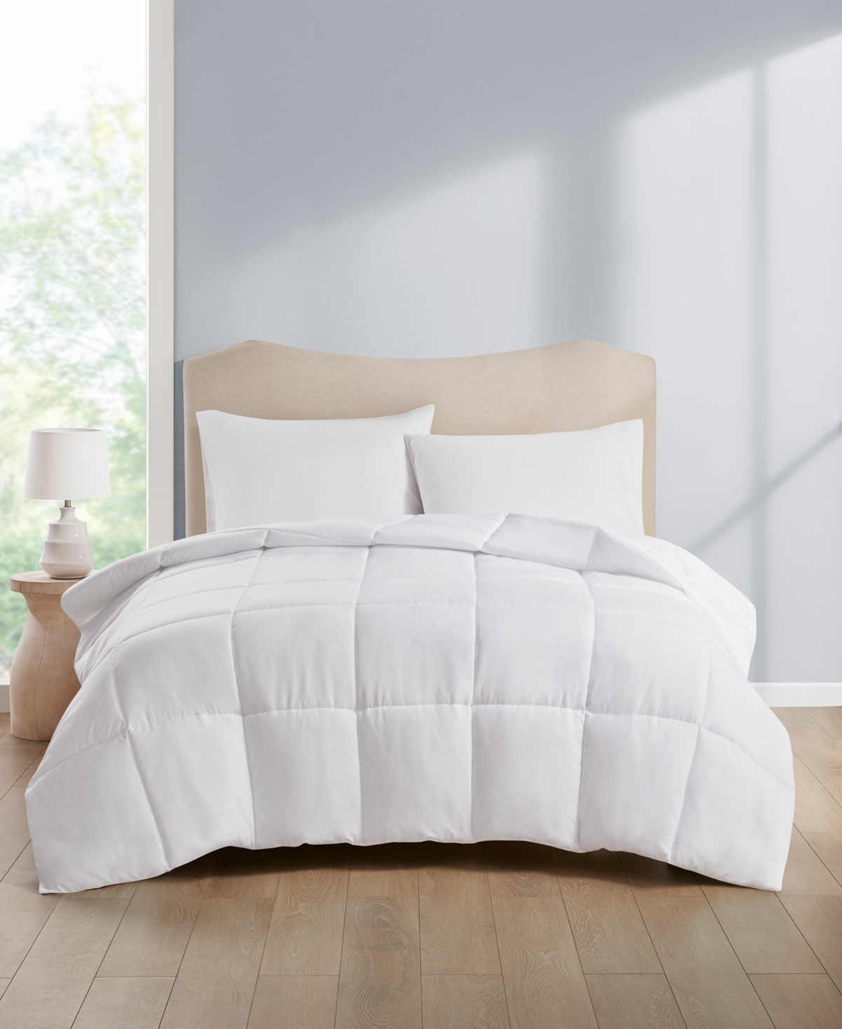 Home Design Lightweight Reversible Down Alternative Microfiber Comforter, King, Created For Macy's In White