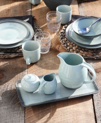 Euro Ceramica Diana Dinnerware Collection In Green