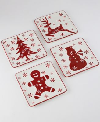 Winterfest Holiday Salad Plates, Set of 4