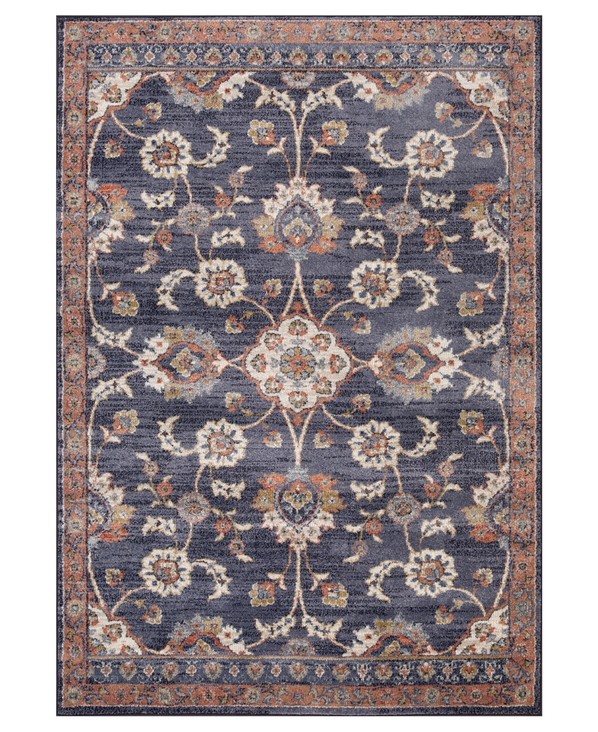 Km Home Poole Pol9 6'7" X 9' Area Rug In Navy