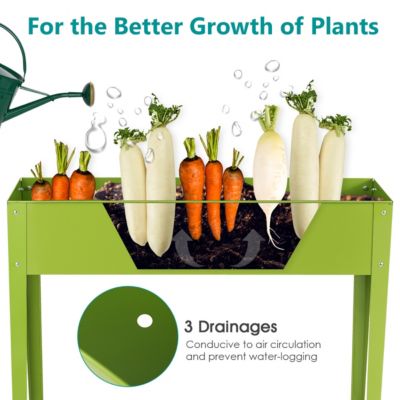 24'' x12'' Outdoor Elevated Garden Plant Stand Raised Tall Flower Bed Box