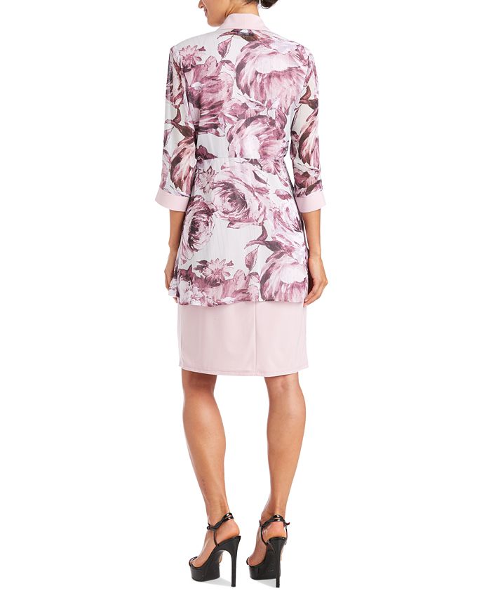 R & M Richards Women's Printed Chiffon Jacket & Dress Macy's