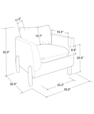 32" Wood, Steel, Foam and Polyester Piza Accent Chair