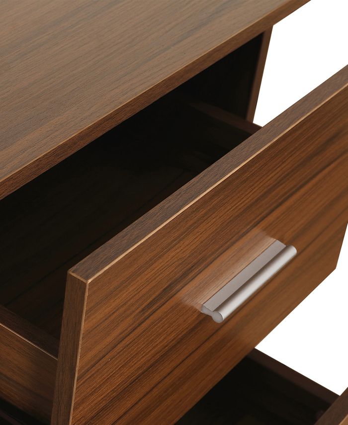 Techni Mobili Wood L-Shape Home Office with Storage Two-Tone Desk ...