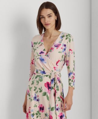 Lauren Ralph Lauren Women's Floral Surplice Jersey Dress - Macy's