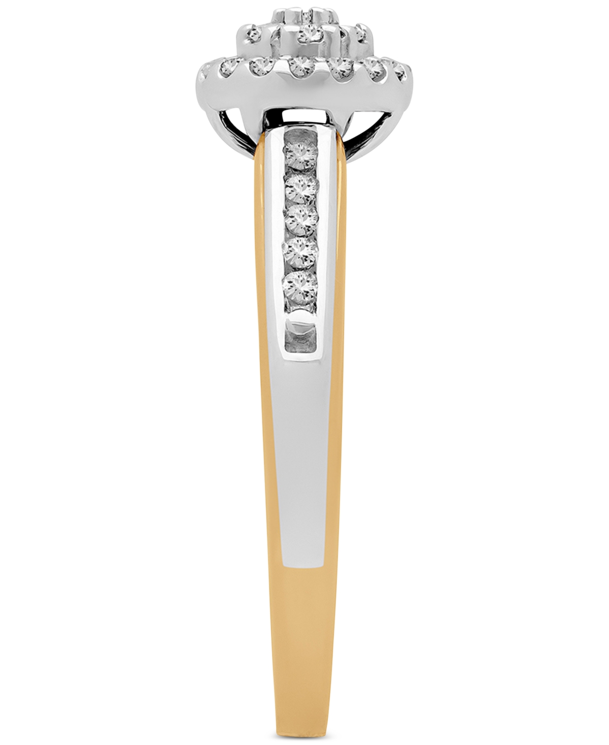 Diamond Halo Cluster Bridal Set (1/3 ct. t.w.) in 14k Two-Tone Gold