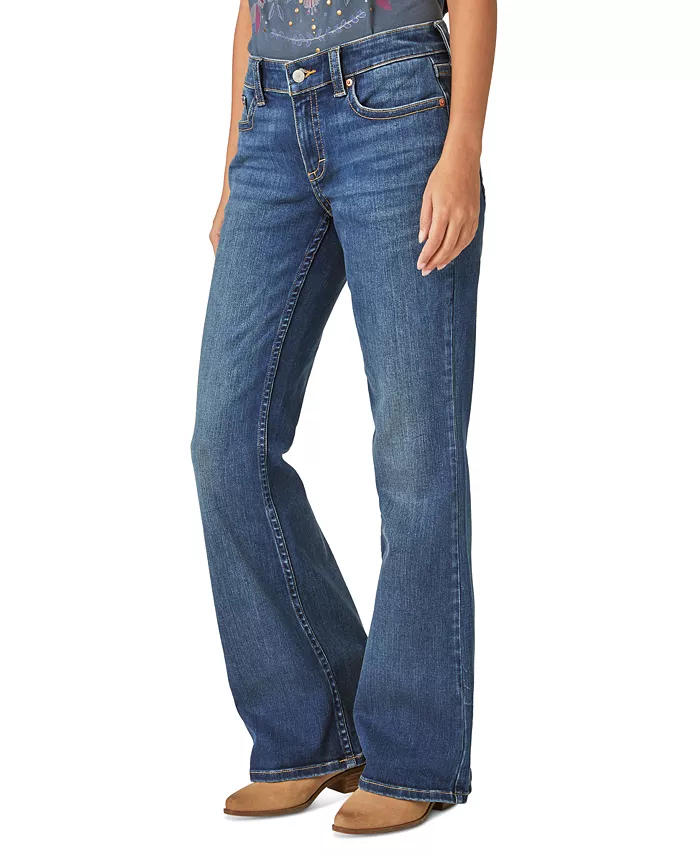 Women's Low Rise Flap-Pocket Flared Jeans - thumbnail 3