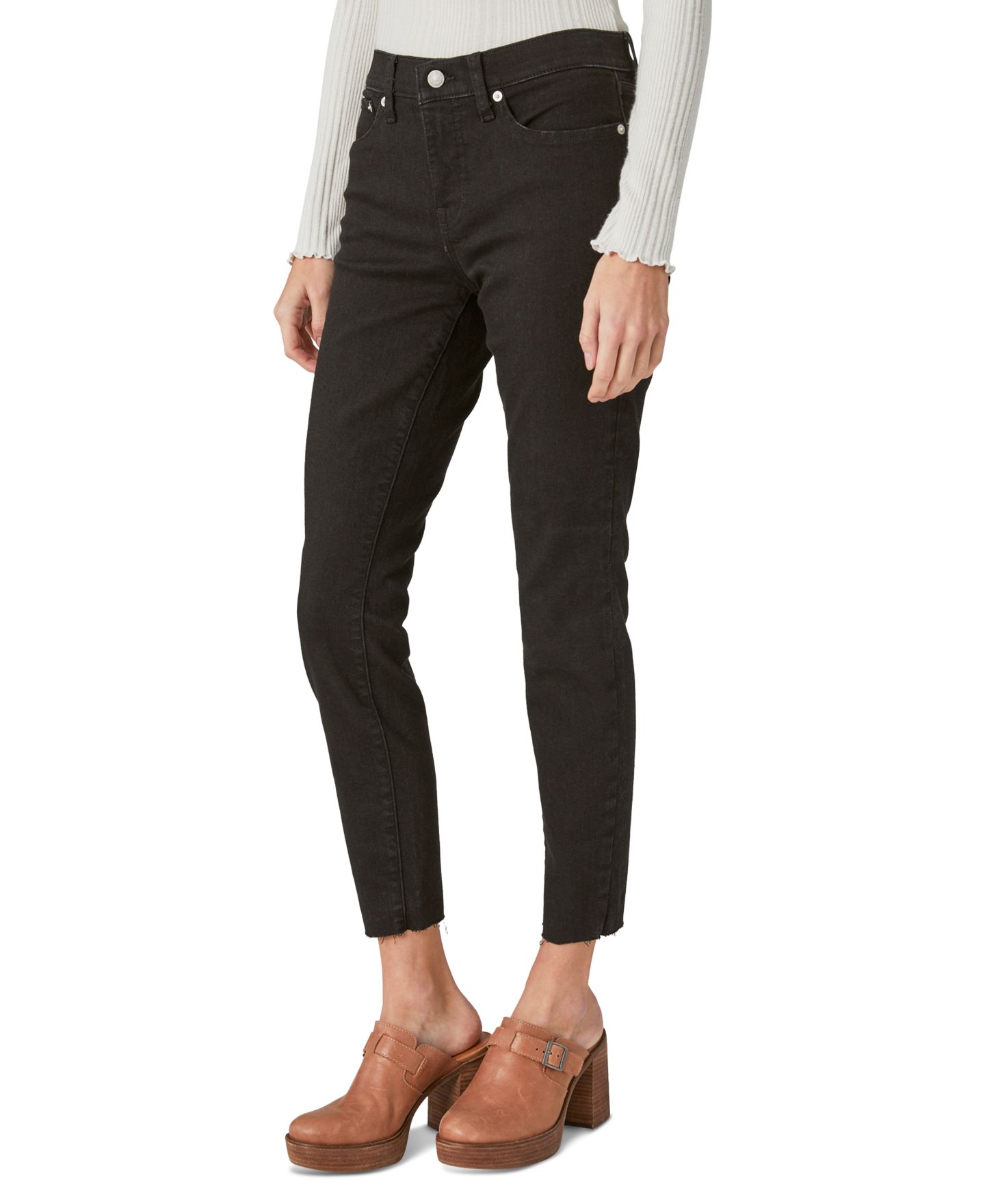 Женские джинсы Lucky Brand Ava Mid-Rise Ripped Skinny, цвет: Чёрный — фото 2