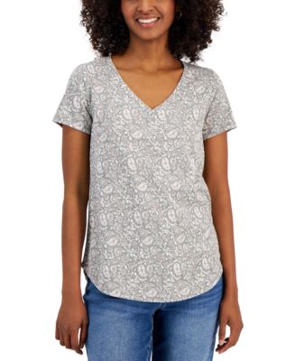 売れ筋商品|||スタイルアンドコー カットソー トップス レディース Petite Blurred Floral Perfect V-Neck Tee, Exclusively at Macy's Garden Party Combo Style & Co Petite Floral Embroidery V-Neck Top, Exclusively