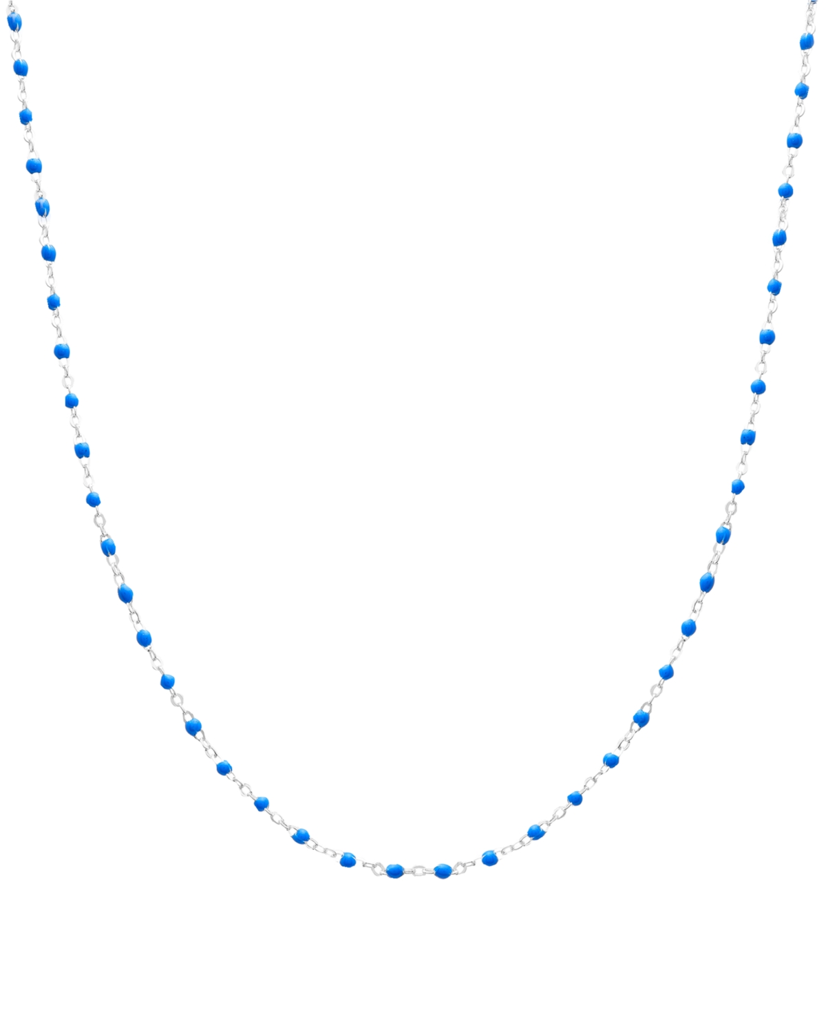 Giani Bernini Enamel Bead Collar Necklace, 16" + 2" Extender, Created For Macy's In Dark Blue