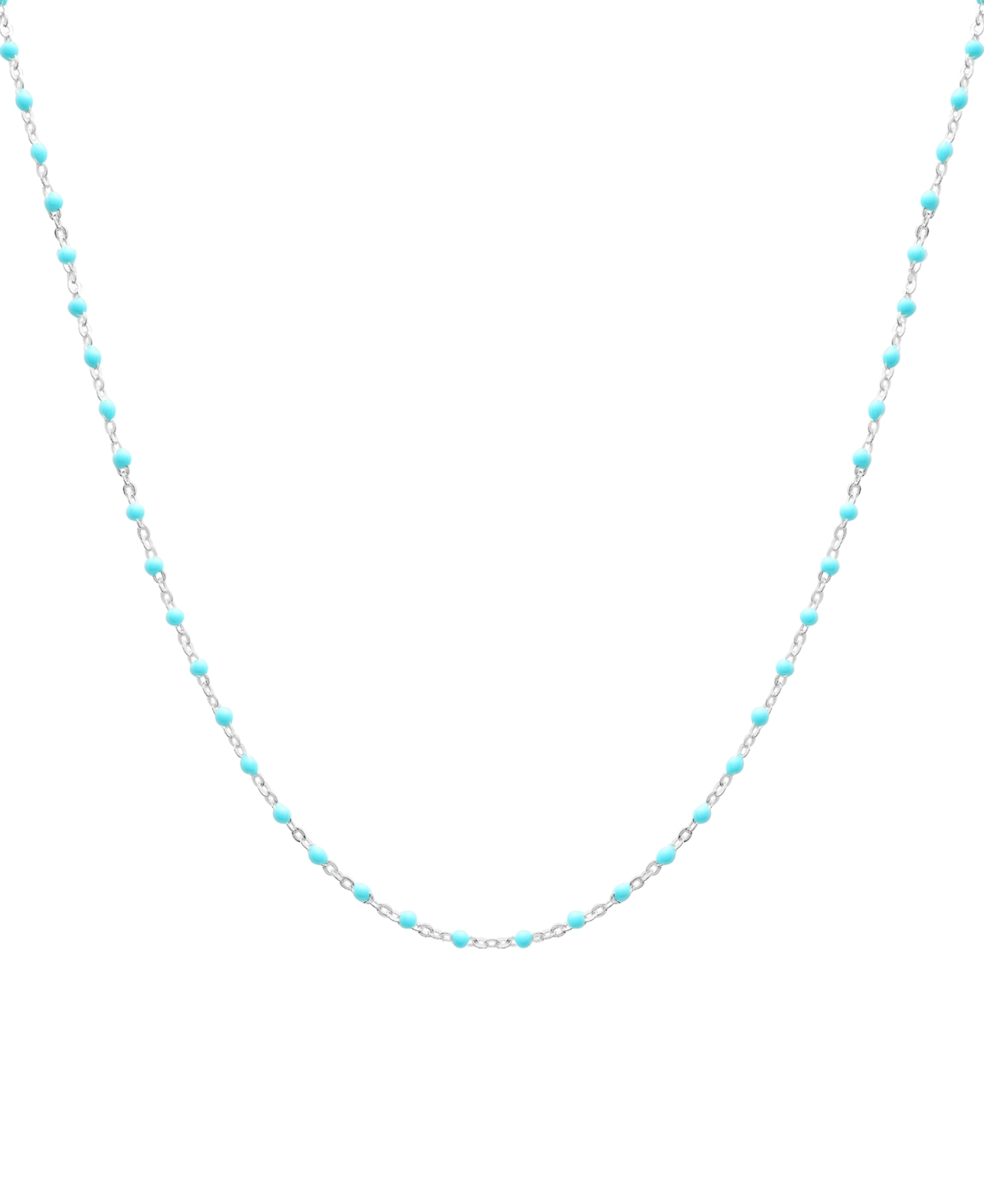 Giani Bernini Enamel Bead Collar Necklace, 16" + 2" Extender, Created For Macy's In Light Blue
