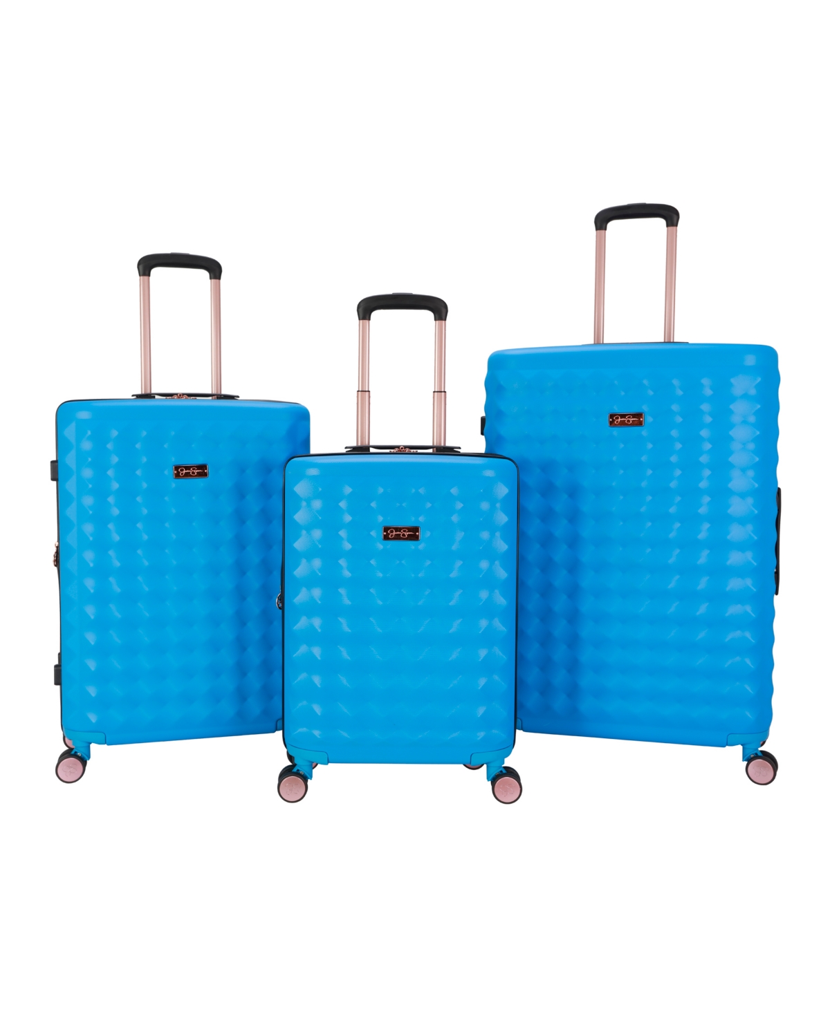 Jessica Simpson Vibrance 3 Piece Hardside Luggage Set In Swedish Blue