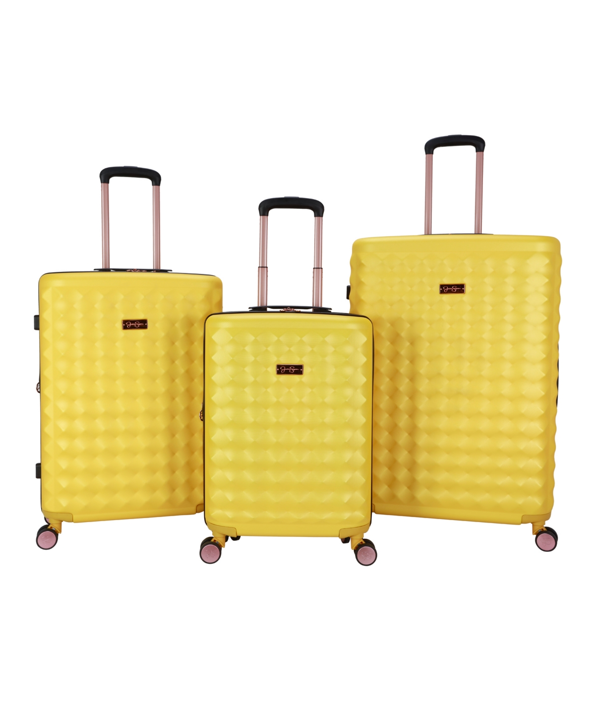 Jessica Simpson Vibrance 3 Piece Hardside Luggage Set In Yellow
