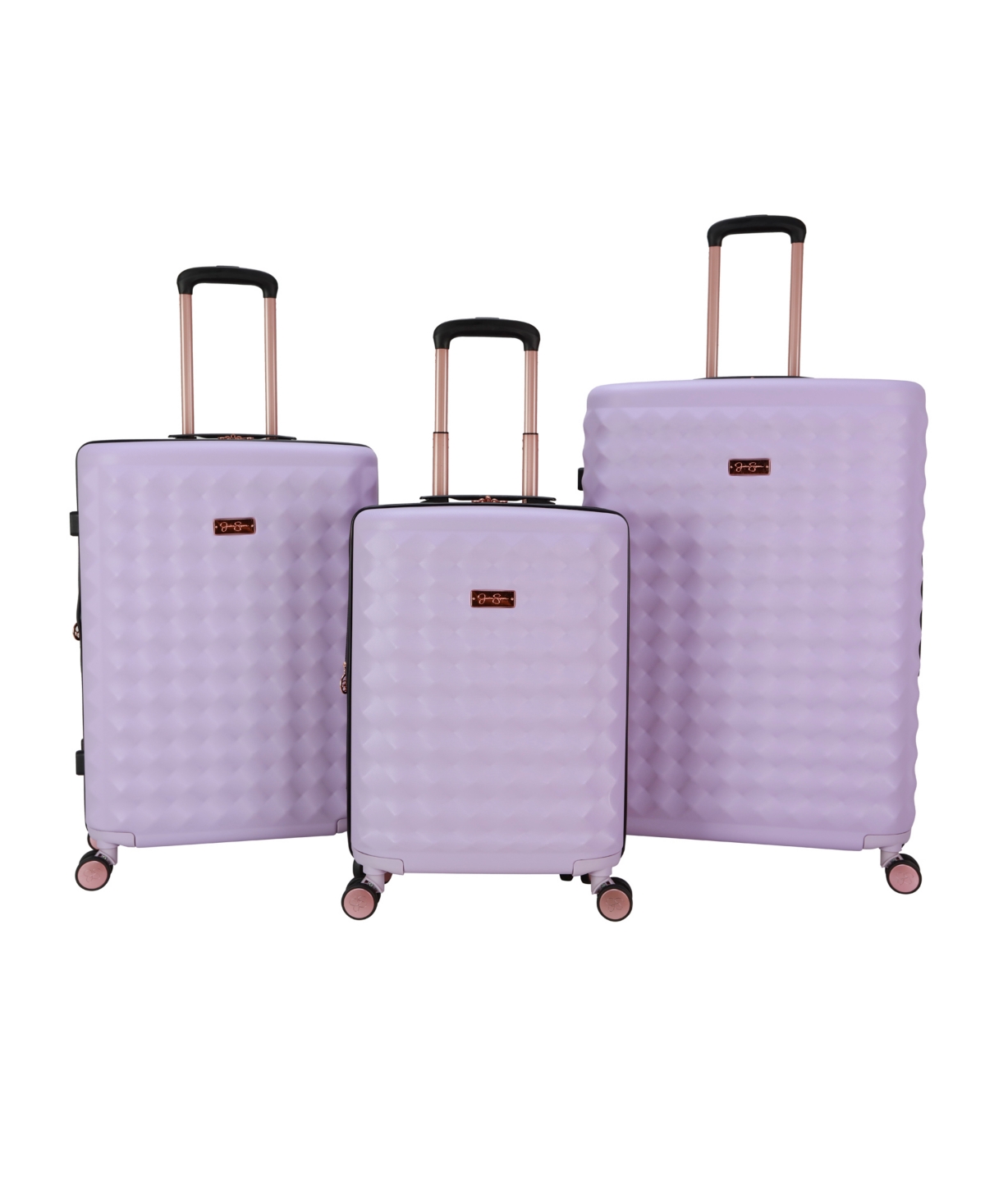 Jessica Simpson Vibrance 3 Piece Hardside Luggage Set In Lavender Frost