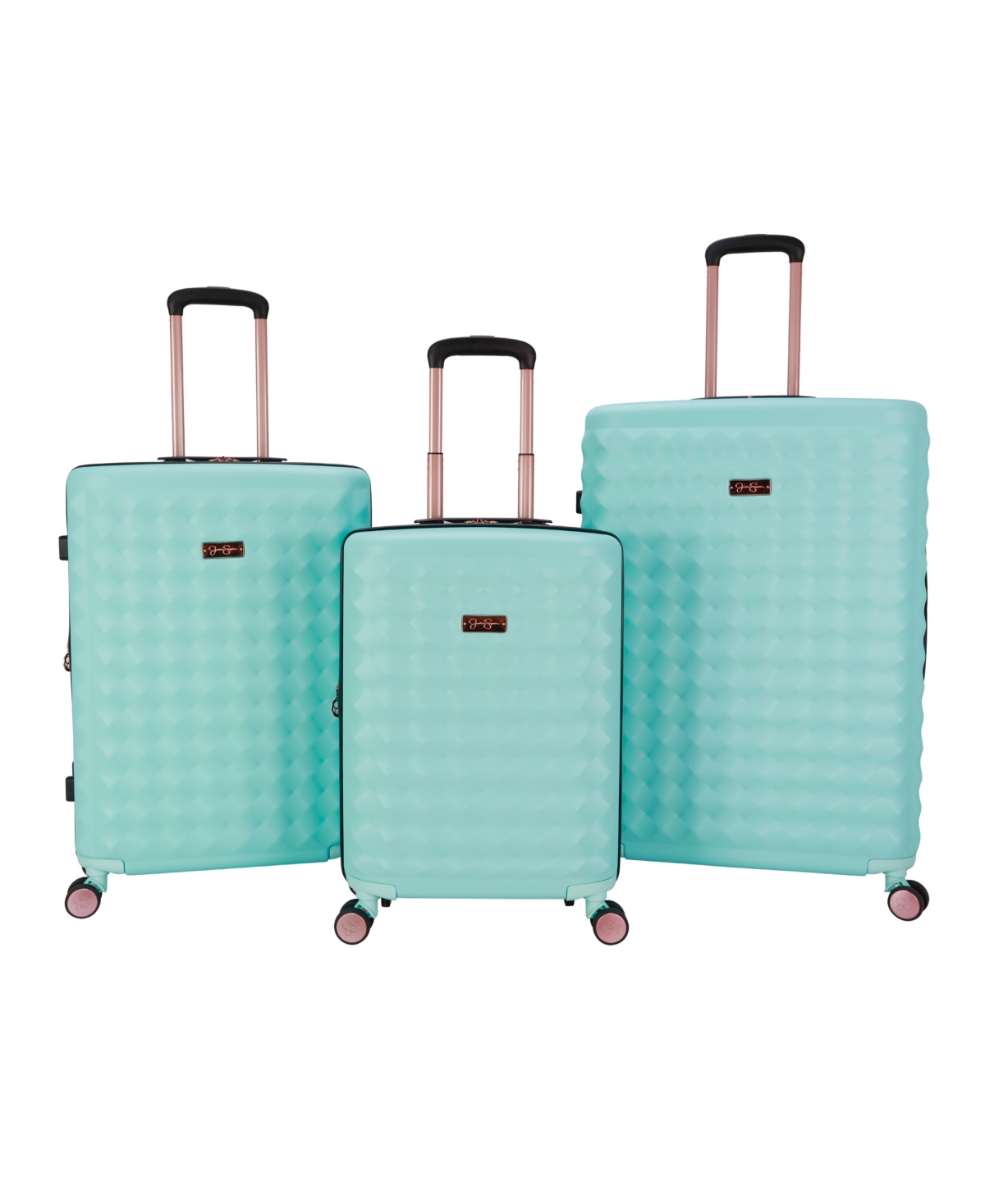 Jessica Simpson Vibrance 3 Piece Hardside Luggage Set In Blue Tint
