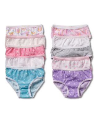 Tahari Little Girls 10-Pack Printed and Solid Cotton Briefs with