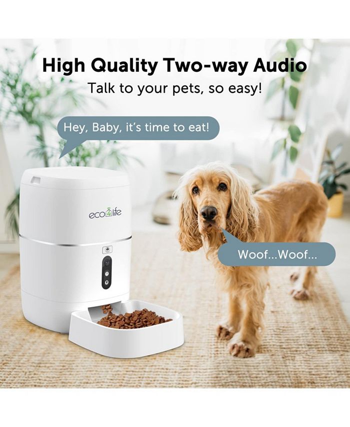 Eco4Life Smart WiFi Automatic Dog and Cat Feeder (6L) with built in camera Macy's