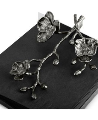 Black Orchid Dinner Napkin Holder