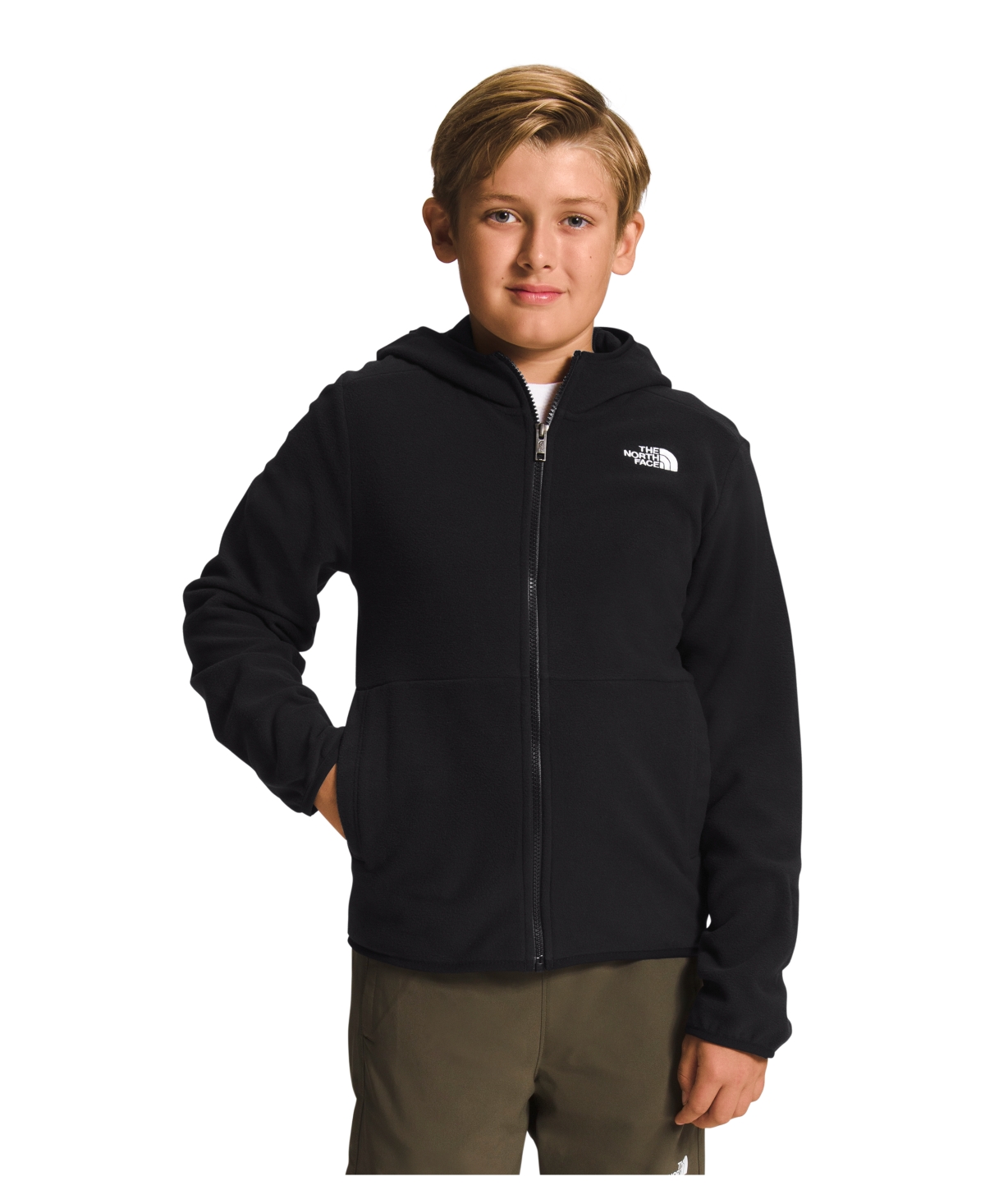 Shop The North Face Big Boys Teen Glacier Full Zip Hooded Jacket In Tnf Black