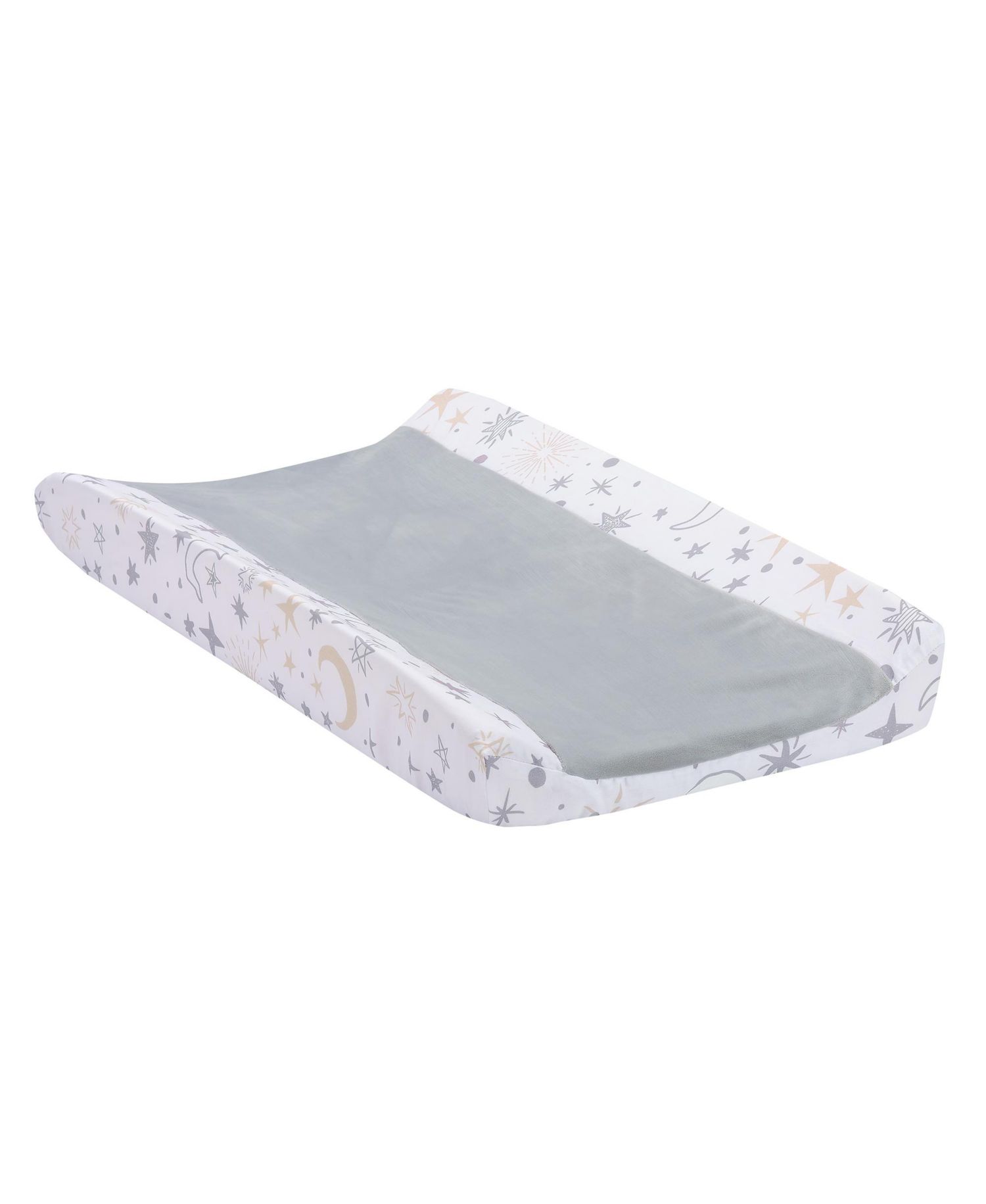 Baby Lambs and Ivy Goodnight Moon White/Gray Changing Pad Cover - Moons/Stars