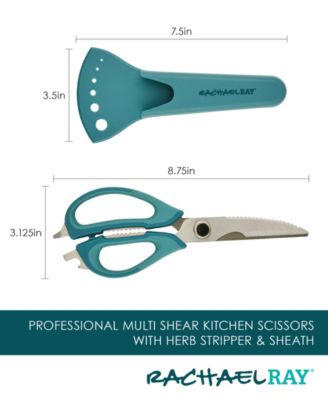 Professional Multi Shear Kitchen Scissors with Herb Stripper and Sheath Set, 2 Piece