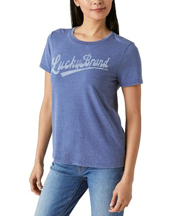 Lucky Brand Lucky Ivy Arch Graphic T-Shirt in True Navy