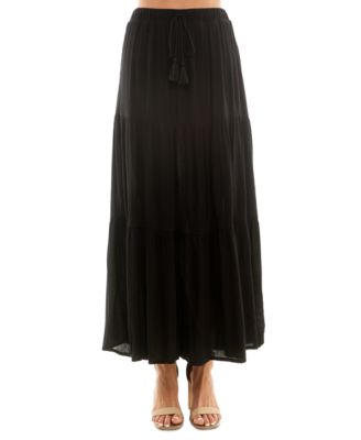 Ultra Flirt - Juniors' Tiered Pull-On Drawstring Maxi Skirt