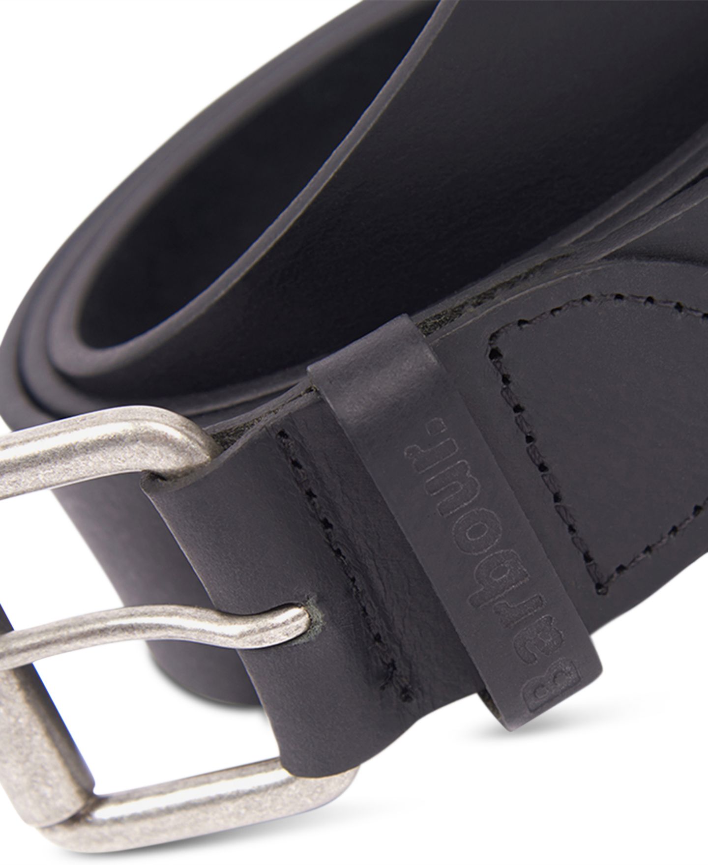 Мужской ремень Barbour Allanton Leather Belt, цвет: Чёрный — фото 3