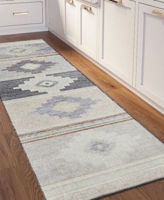 Phoenix Washable PH1 2'3" x 7'6" Runner Area Rug