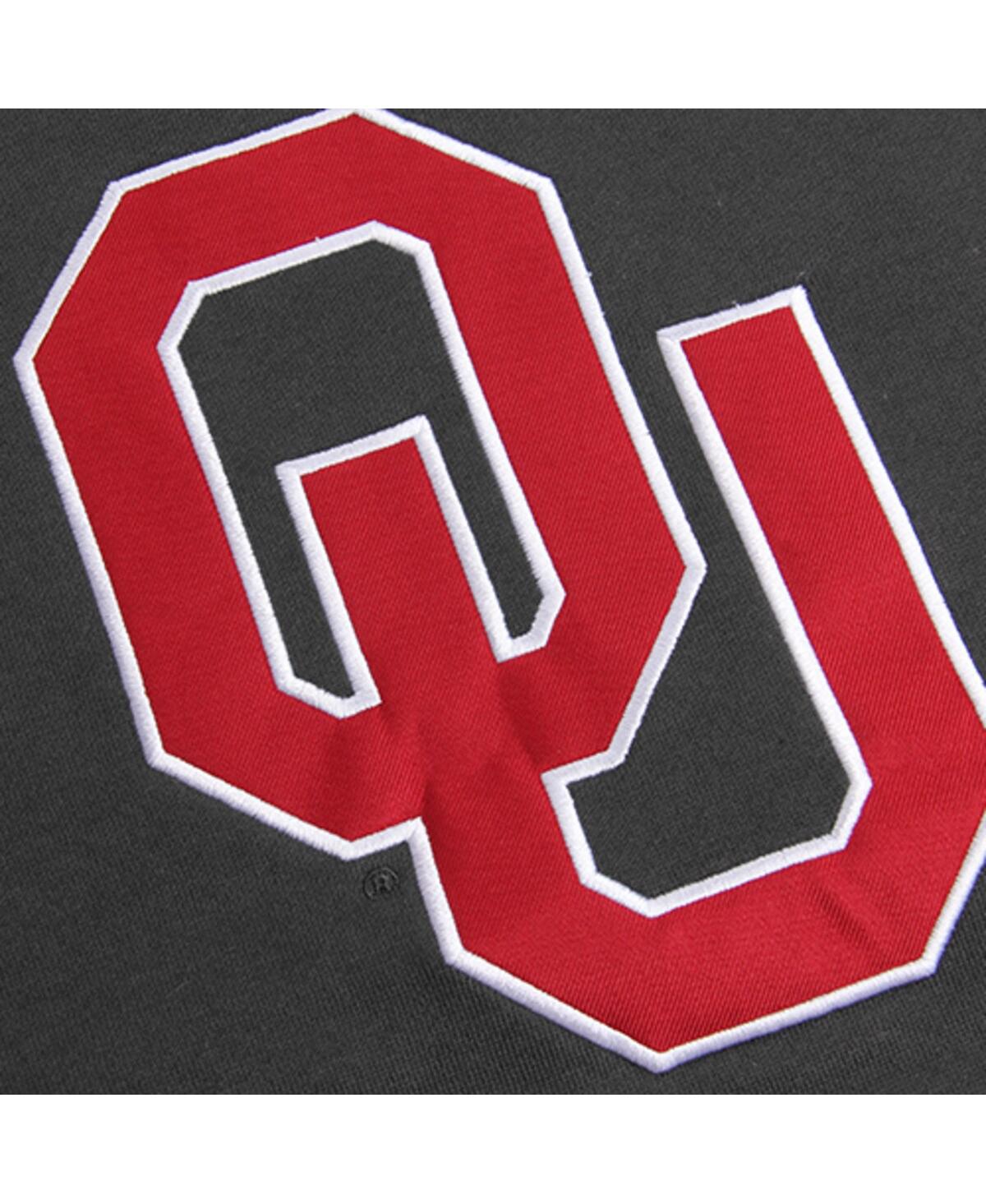 Colosseum Big Boys  Charcoal Oklahoma Sooners Big Logo Pullover Hoodie In Charcoal