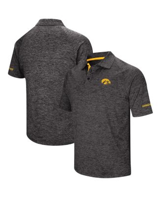 Men's Black Iowa Hawkeyes Big and Tall Down Swing Polo Shirt