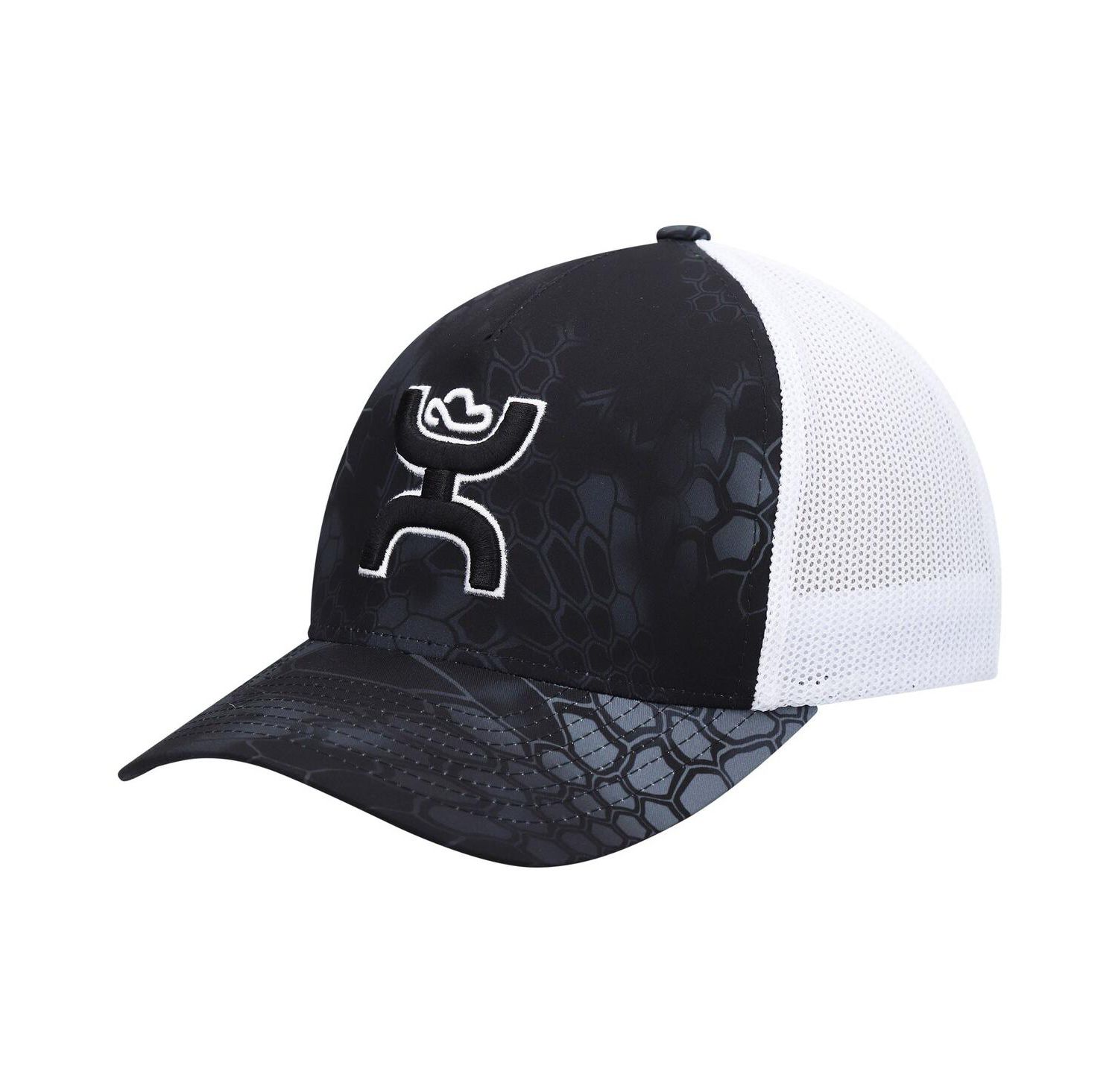 Men's Black, White Bass Trucker Snapback Hat