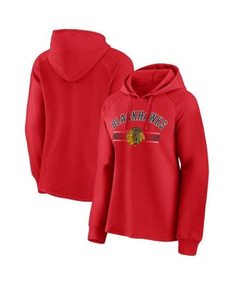 Women's Red Chicago Blackhawks Perfect Play Raglan Pullover Hoodie