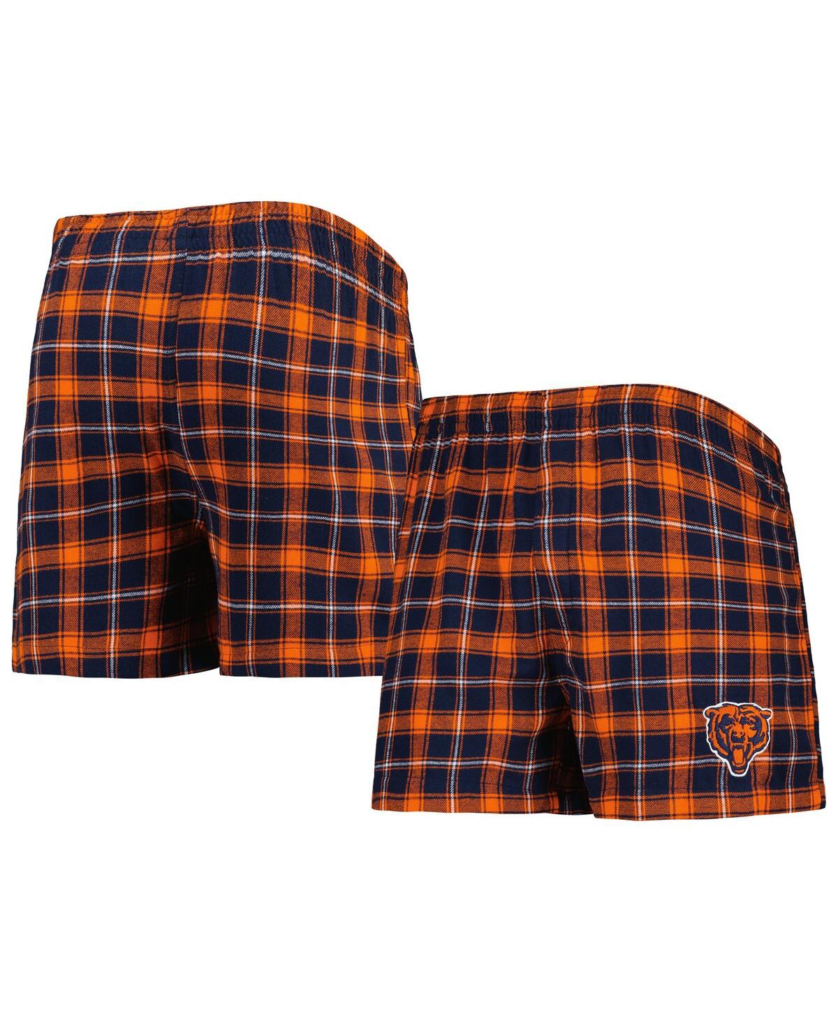 Concepts Sport Men's  Navy And Orange Chicago Bears Ledger Flannel Boxers In Navy,orange